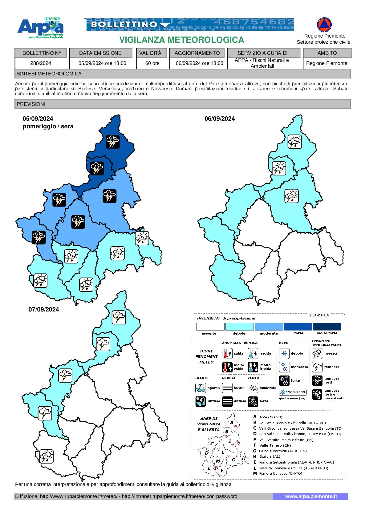 allerta meteo piemonte oggi