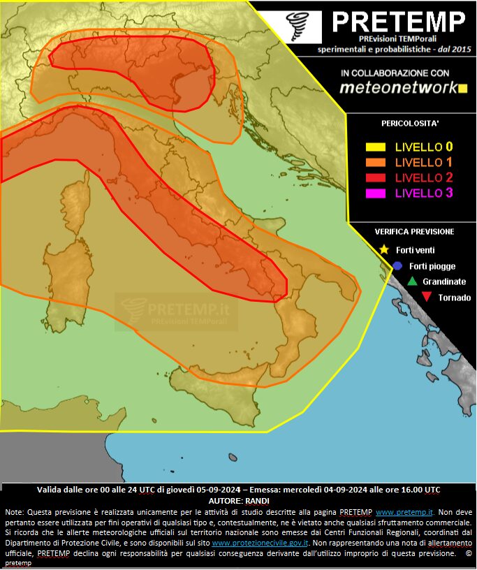 allerta meteo pretemp 5 settembre