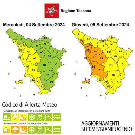 allerta meteo toscana 4-5 settembre