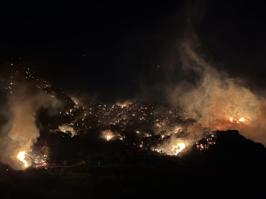incendio palizzi marina calabria