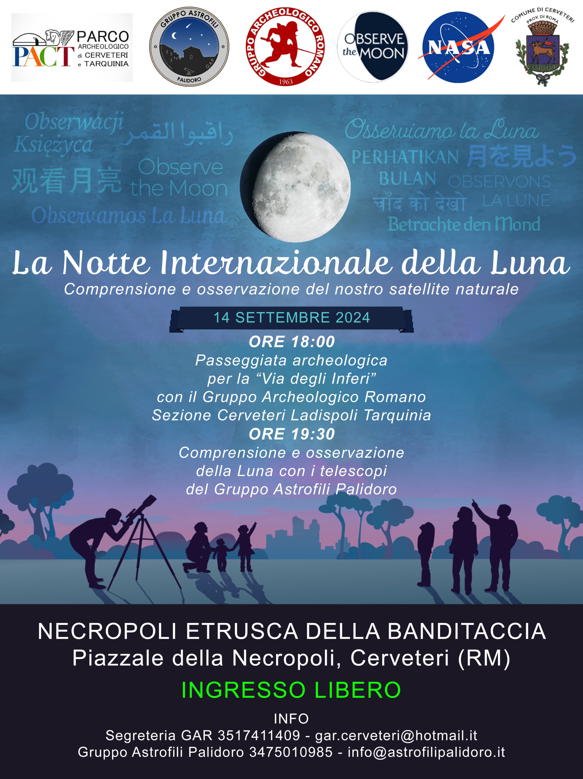 la notte internazionale della luna cerveteri