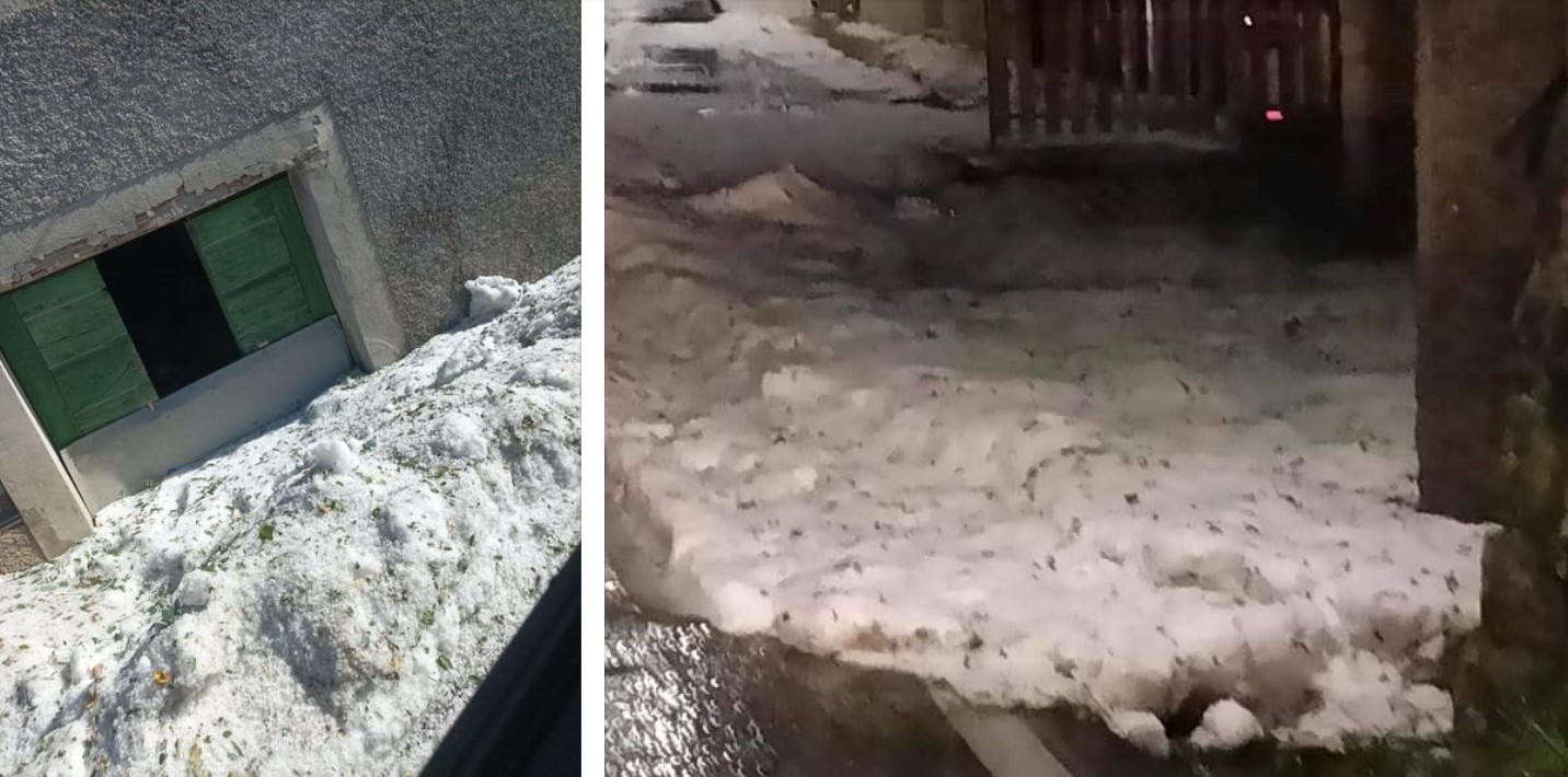 Maltempo Emilia Romagna, forti temporali sull’Appennino nella notte: grandine come fosse neve | FOTO