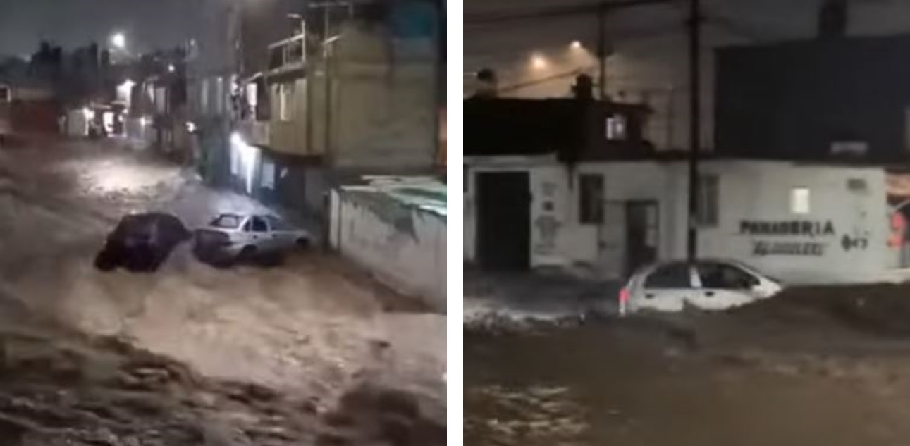 Piogge torrenziali in Messico, strade come fiumi in piena a Coacalco | VIDEO