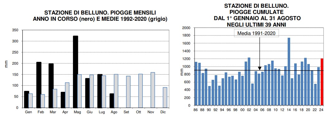 piogge belluno agosto 2024
