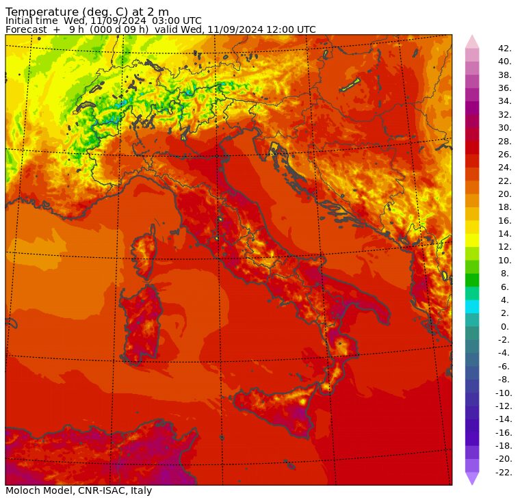 temperature massime 11 settembre