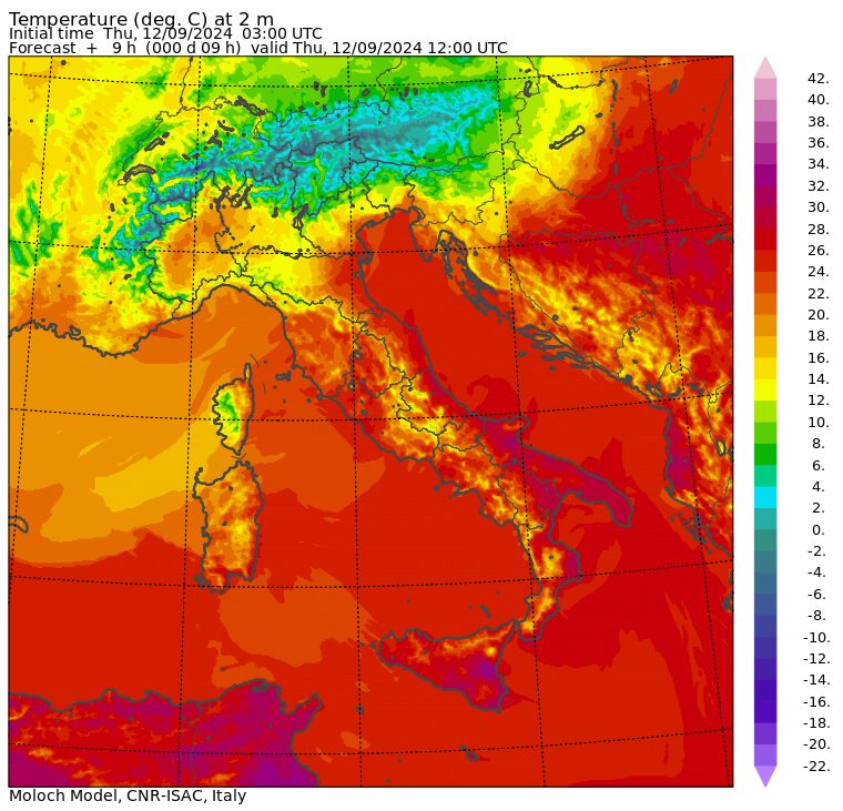 temperature massime 12 settembre