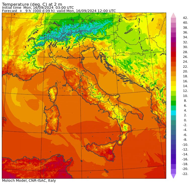 temperature massime 16 settembre