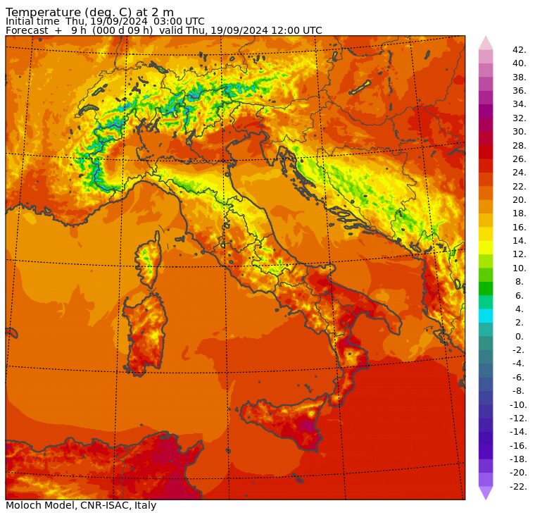 temperature massime 19 settembre