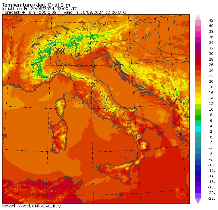 temperature massime 20 settembre