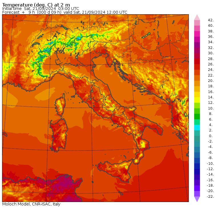 temperature massime 21 settembre