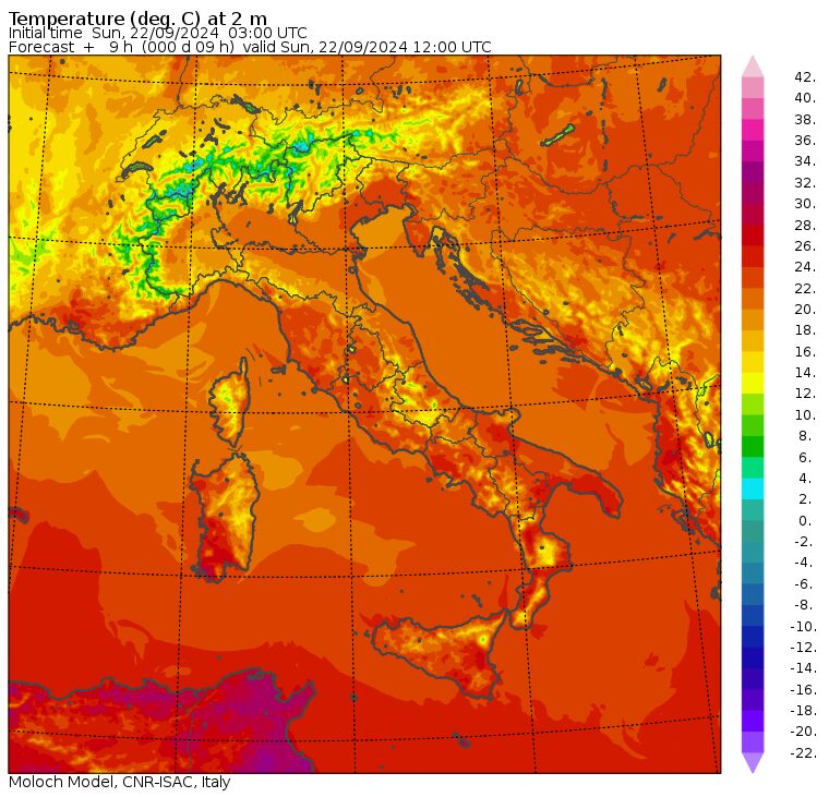 temperature massime 22 settembre
