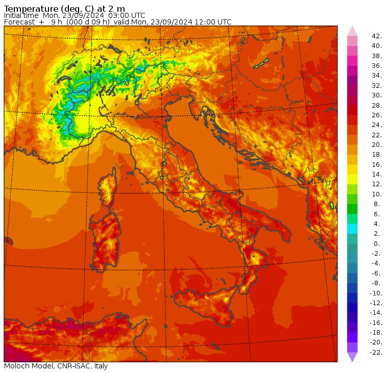 temperature massime 23 settembre