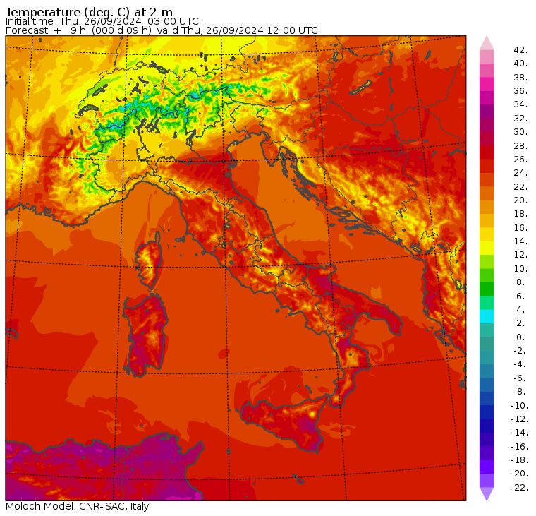 temperature massime 26 settembre