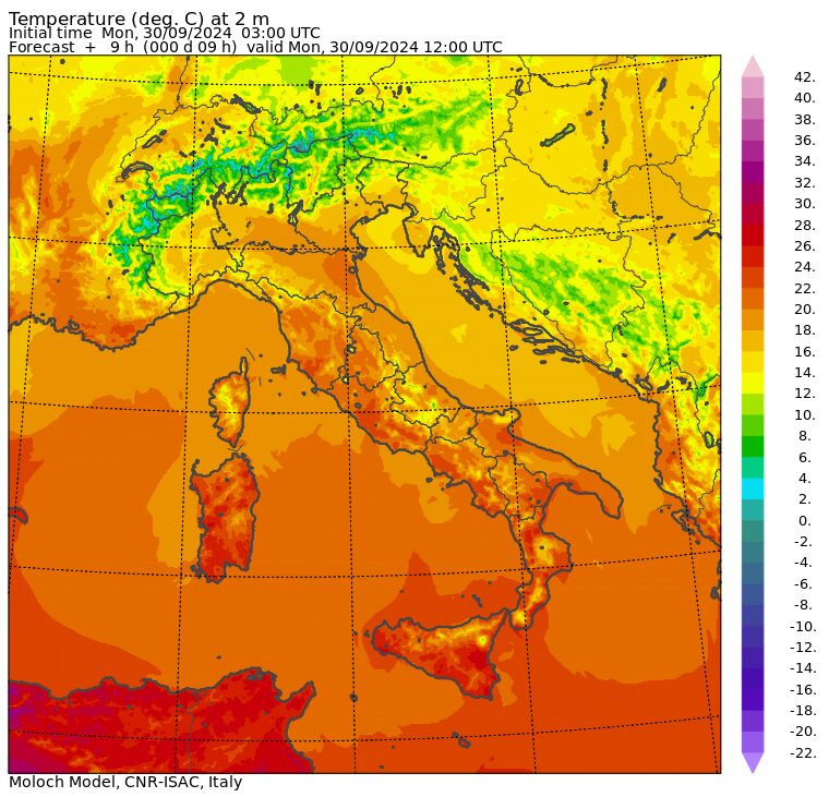 temperature massime 30 settembre