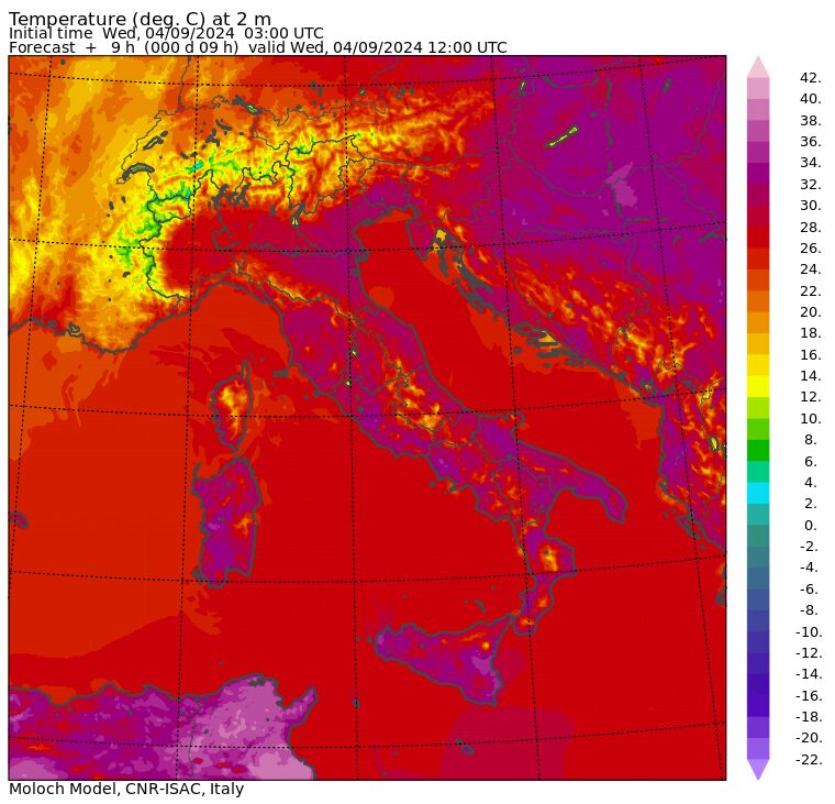 temperature massime 4 settembre