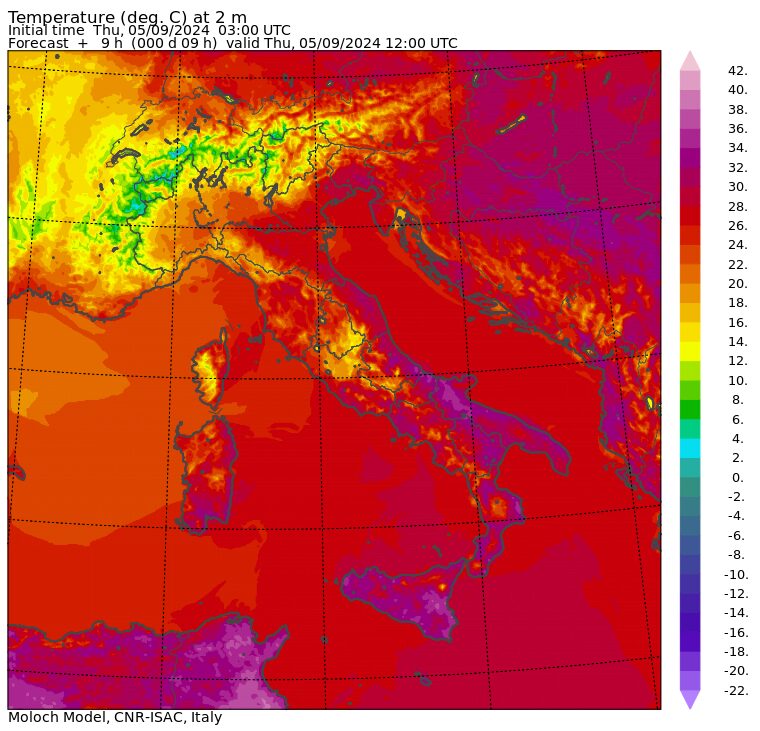 temperature massime 5 settembre