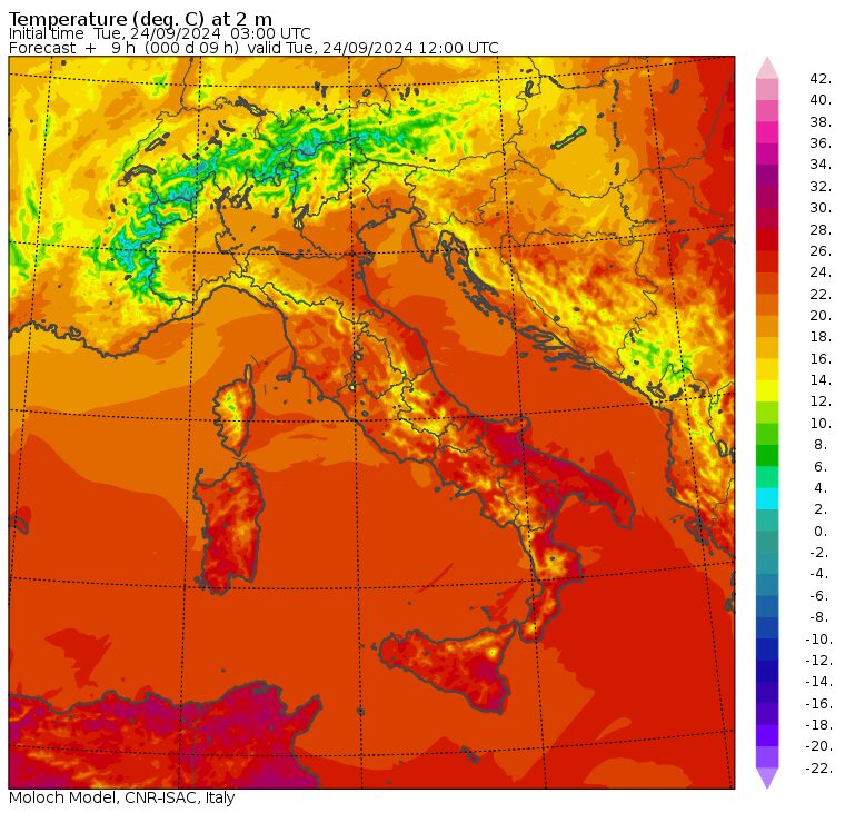 tempertaure massime 24 settembre