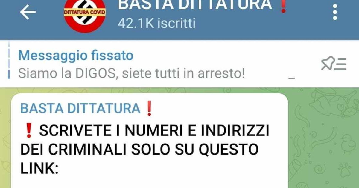 Sciacallaggio no vax su Telegram