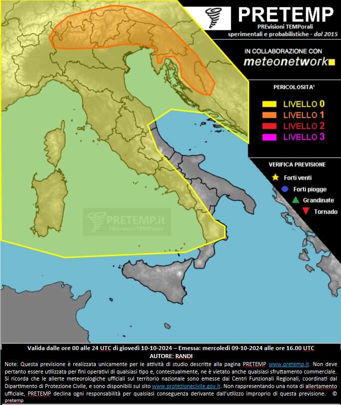 allerta meteo 10 ottobre