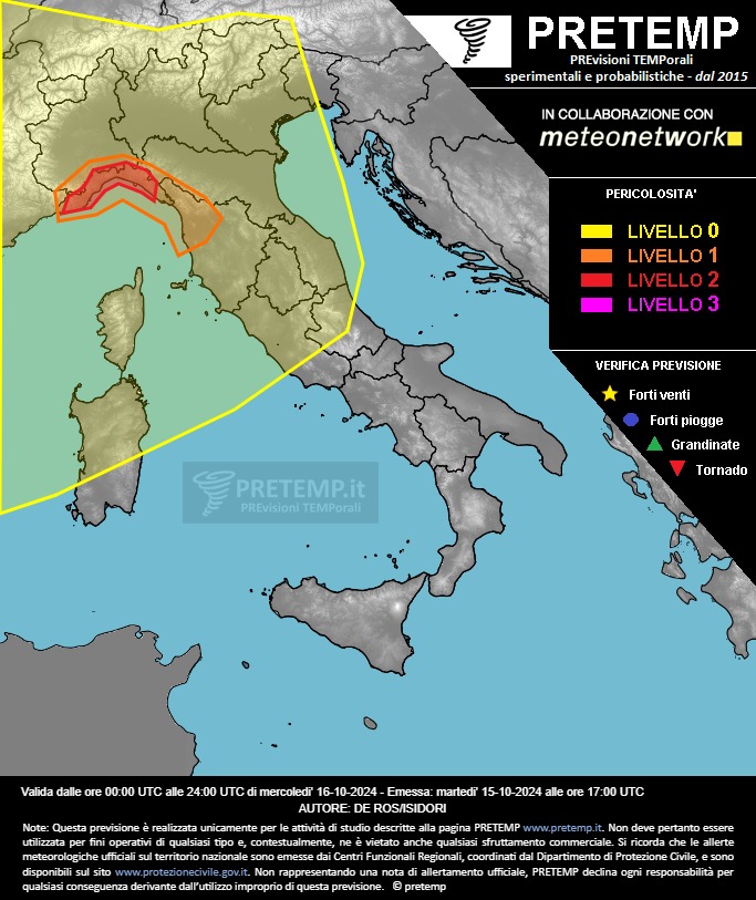 allerta meteo 16 ottobre