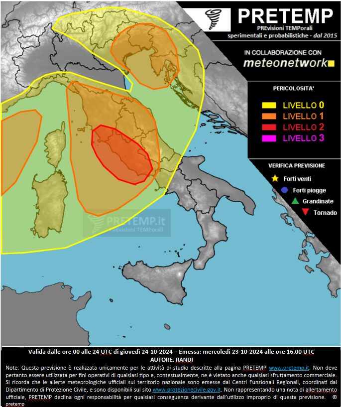 allerta meteo 24 ottobre