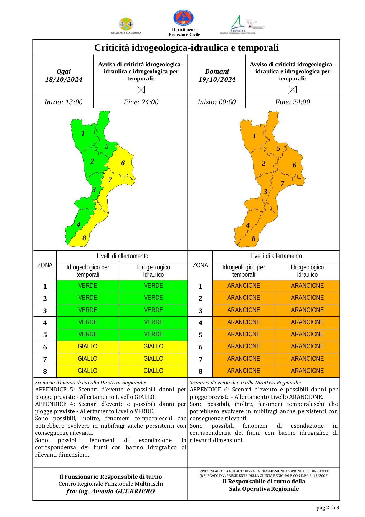 allerta meteo calabria 19 ottobre