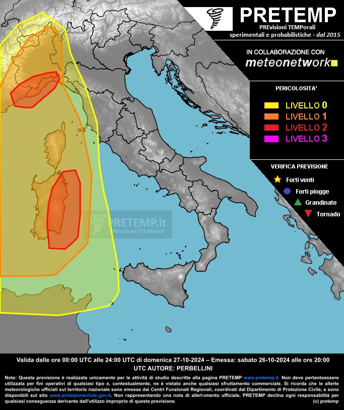 allerta meteo oggi domenica 27 ottobre