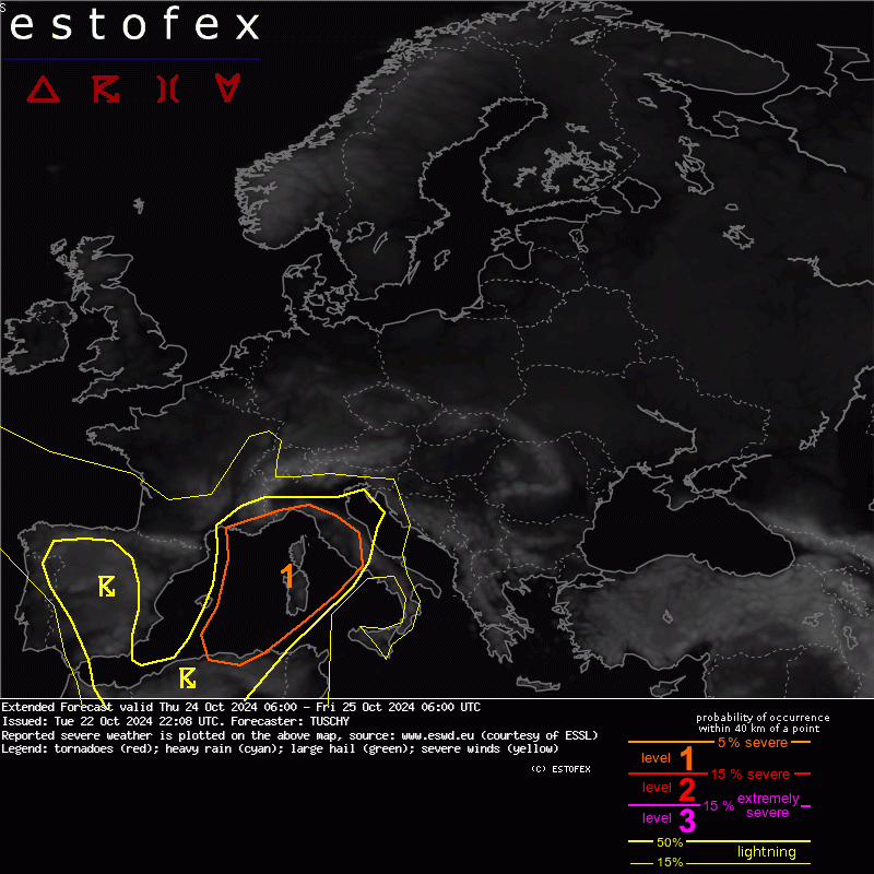 allerta meteo oggi estofex