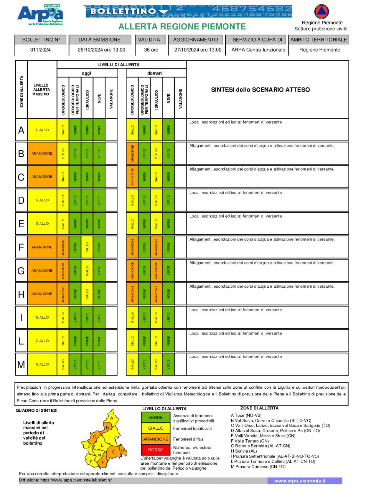 allerta meteo piemonte
