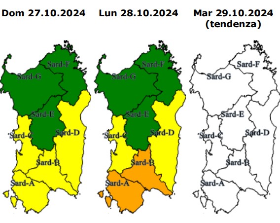 allerta meteo sardegna 28 ottobre