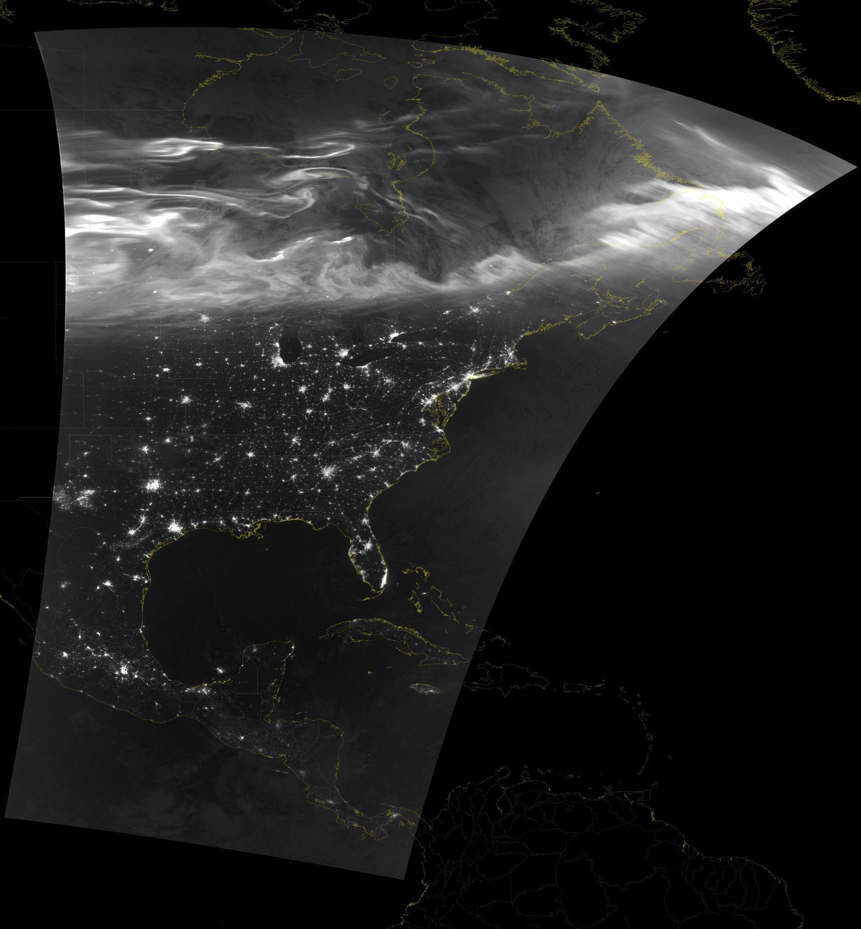 aurora polare 11 ottobre 2024 USA satellite