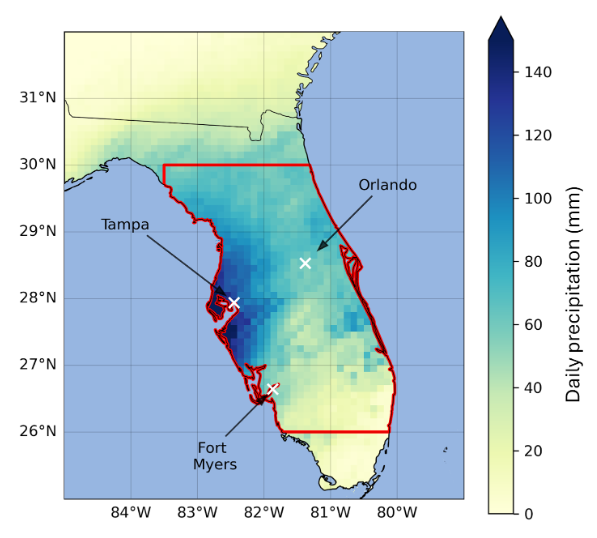 piogge uragano milton 9 ottobre florida