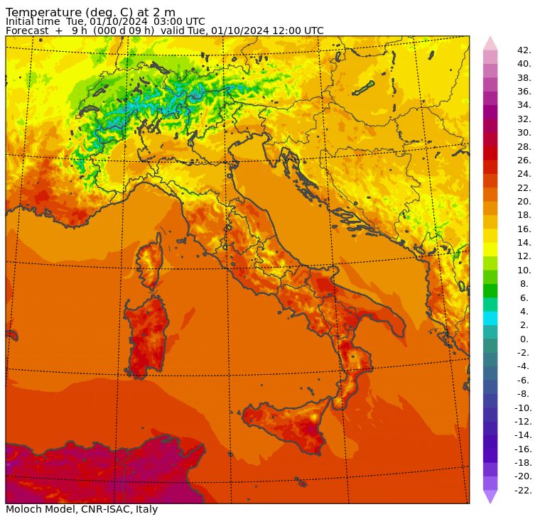 temperature massime 1 ottobre