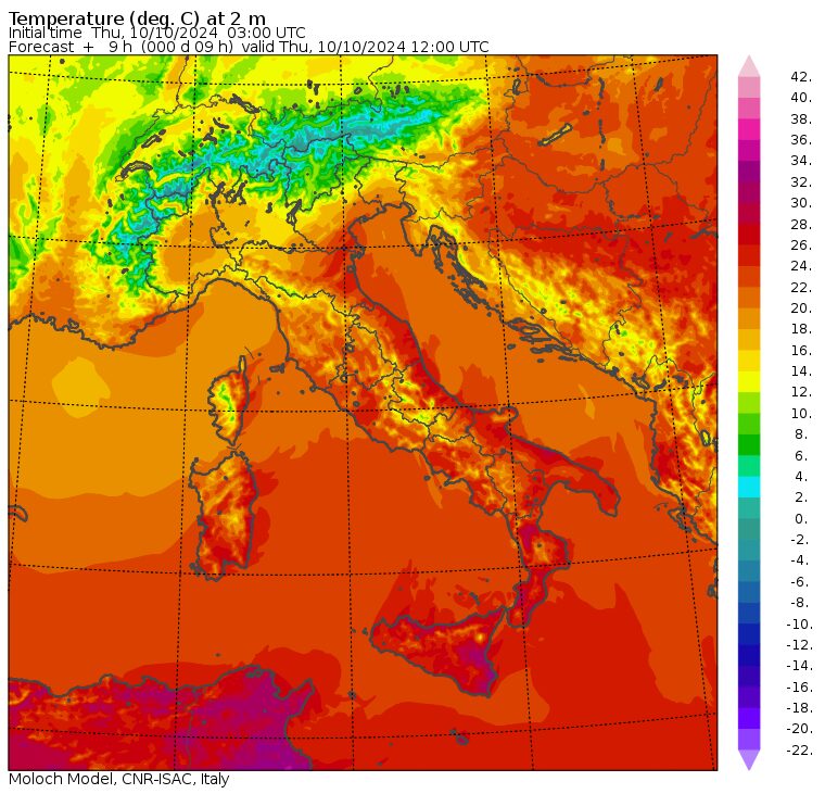 temperature massime 10 ottobre