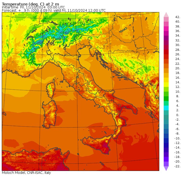 temperature massime 11 ottobre