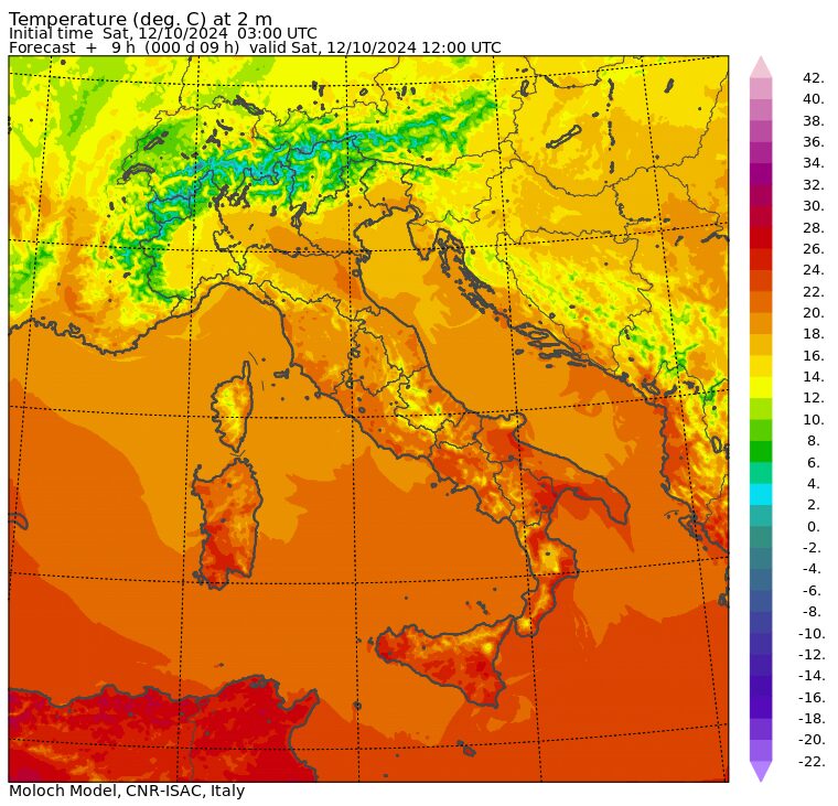 temperature massime 12 ottobre