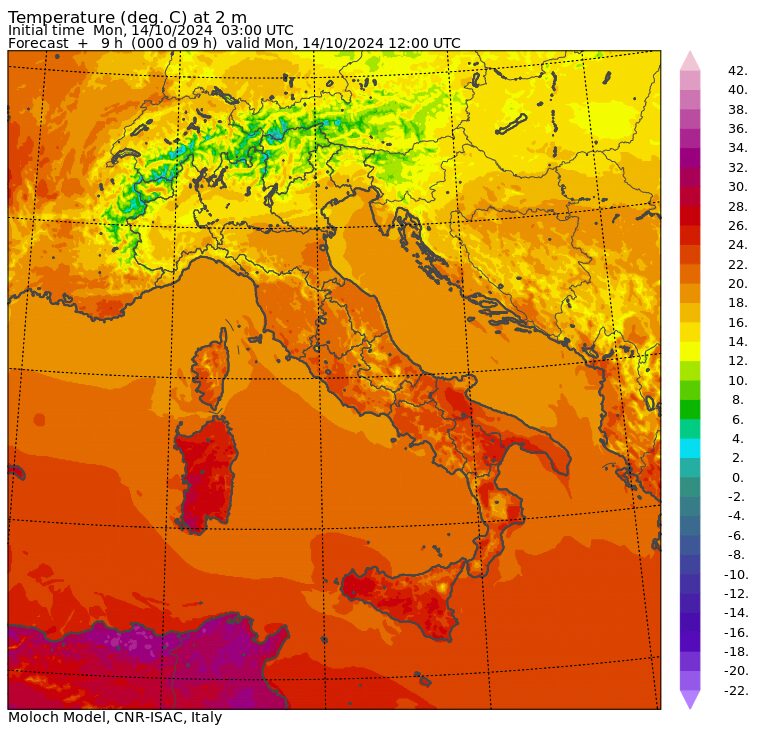 temperature massime 14 ottobre