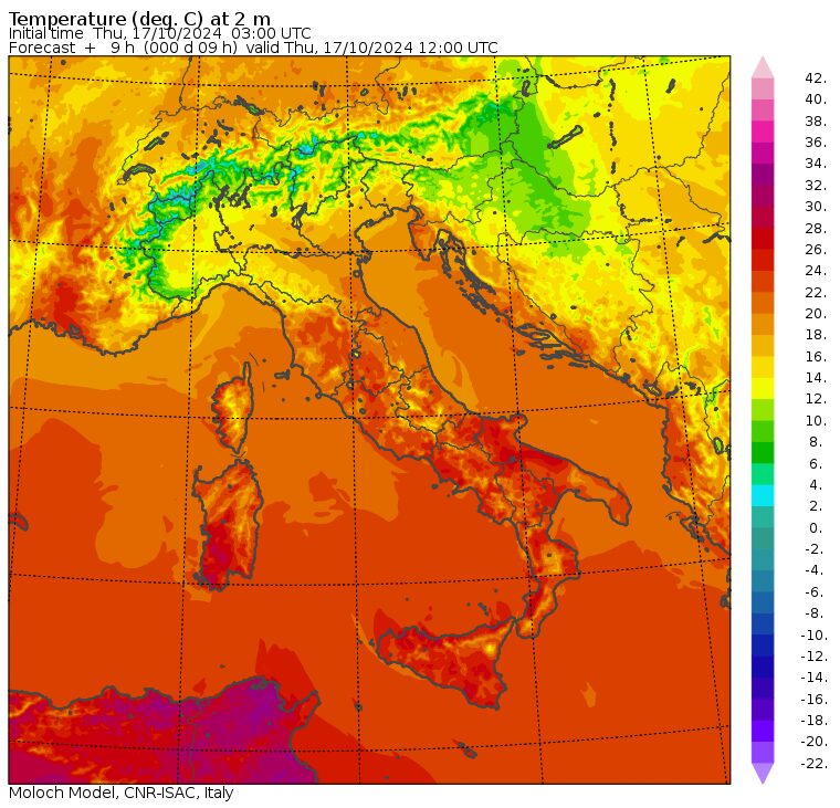 temperature massime 17 ottobre
