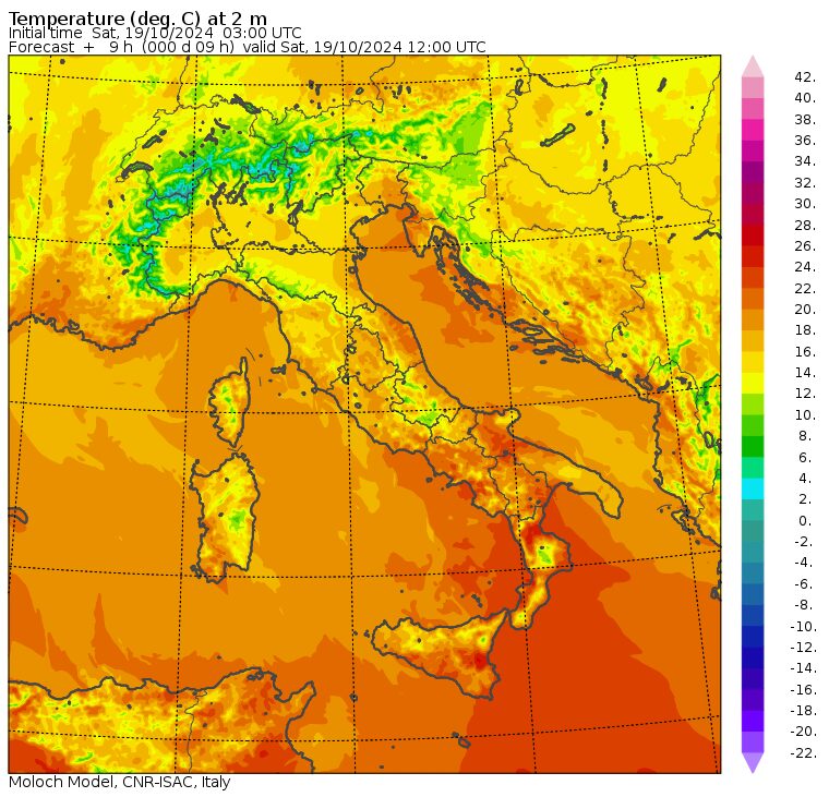 temperature massime 19 ottobre