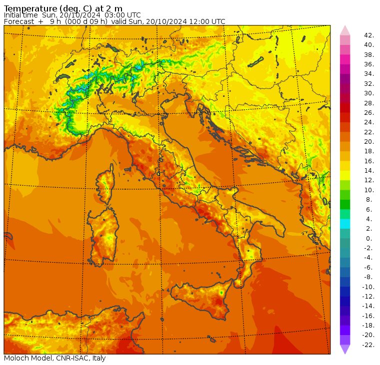 temperature massime 20 ottobre