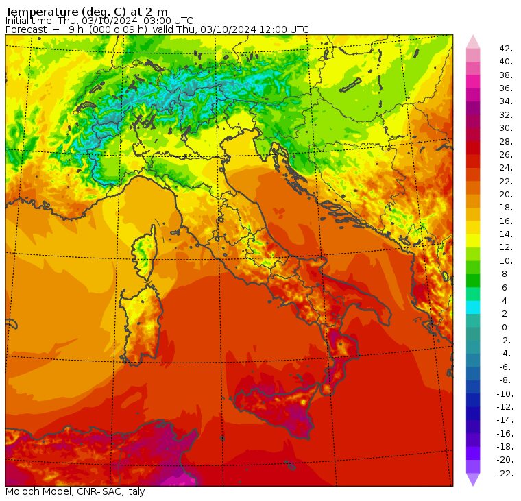 temperature massime 3 ottobre