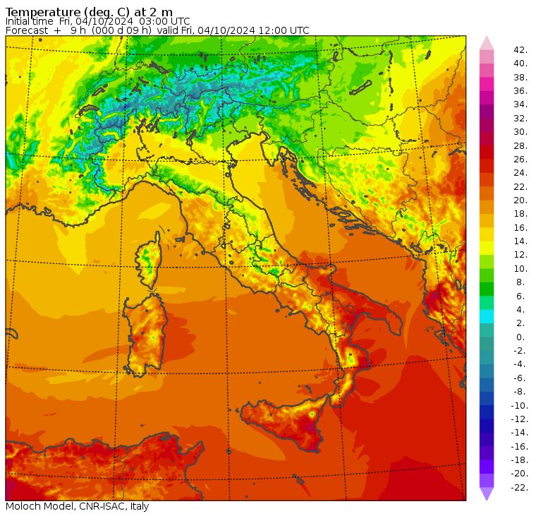 temperature massime 4 ottobre
