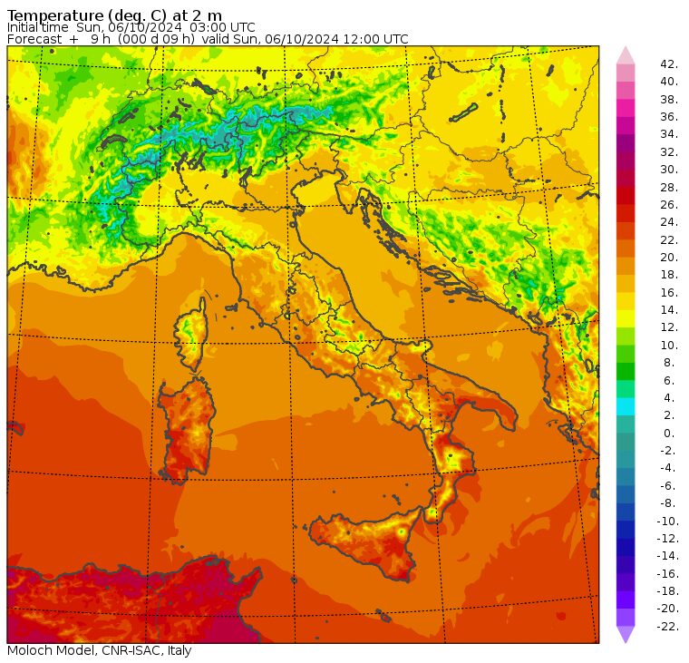 temperature massime 6 ottobre