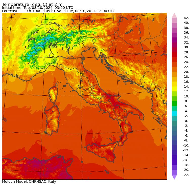 temperature massime 8 ottobre
