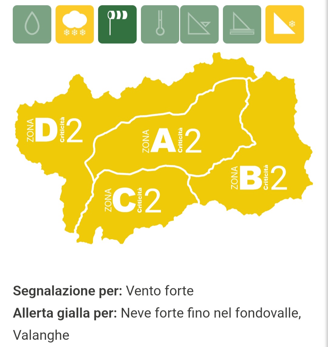 Allerta gialla Valle d'Aosta