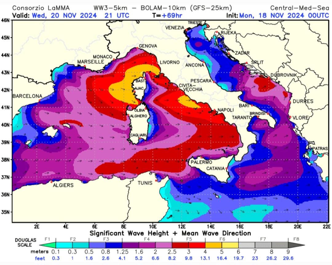 Allerta meteo Mar Mediterraneo