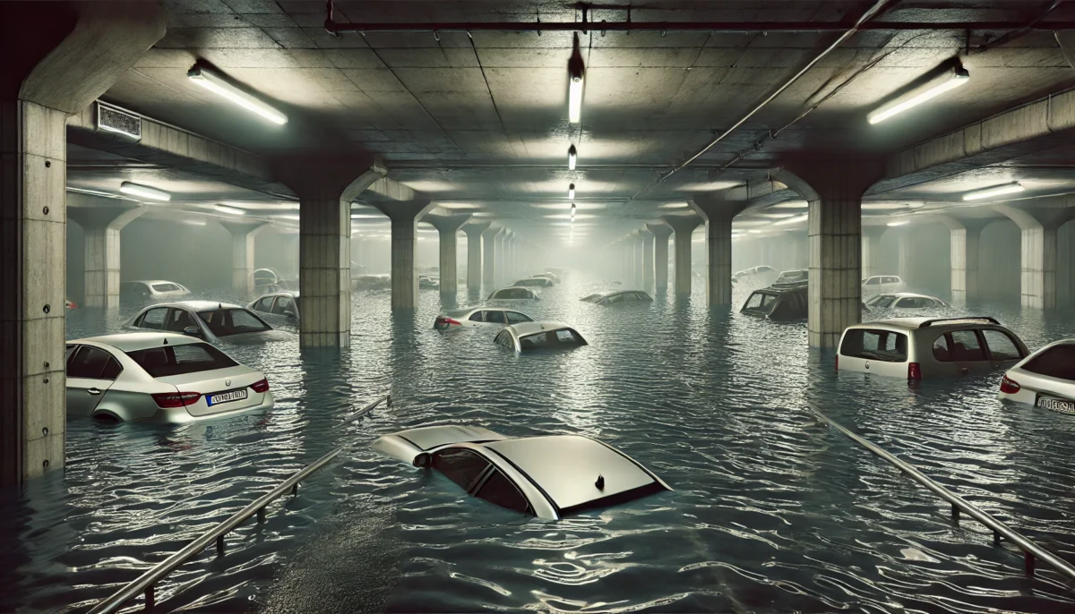 Alluvione Valencia, il parcheggio del centro commerciale sommerso