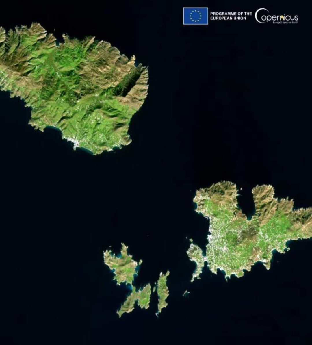 Delos vista dal satellite