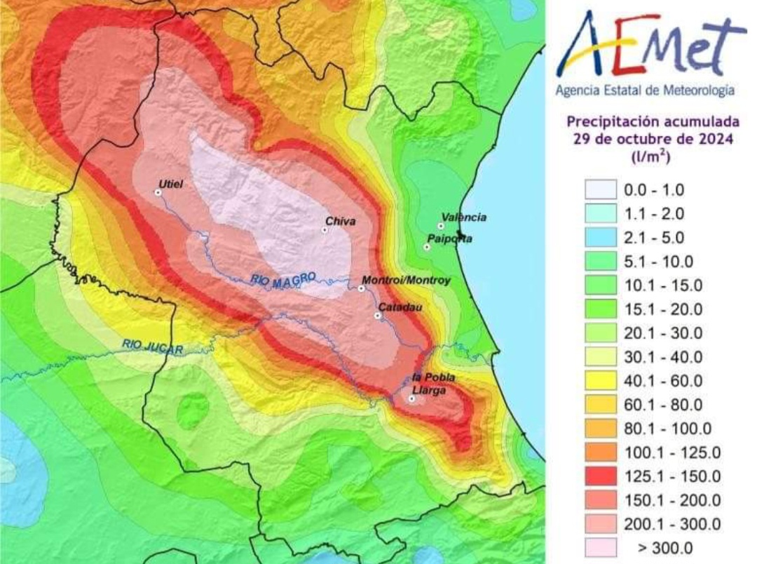 Dati AEMET alluvione Spagna