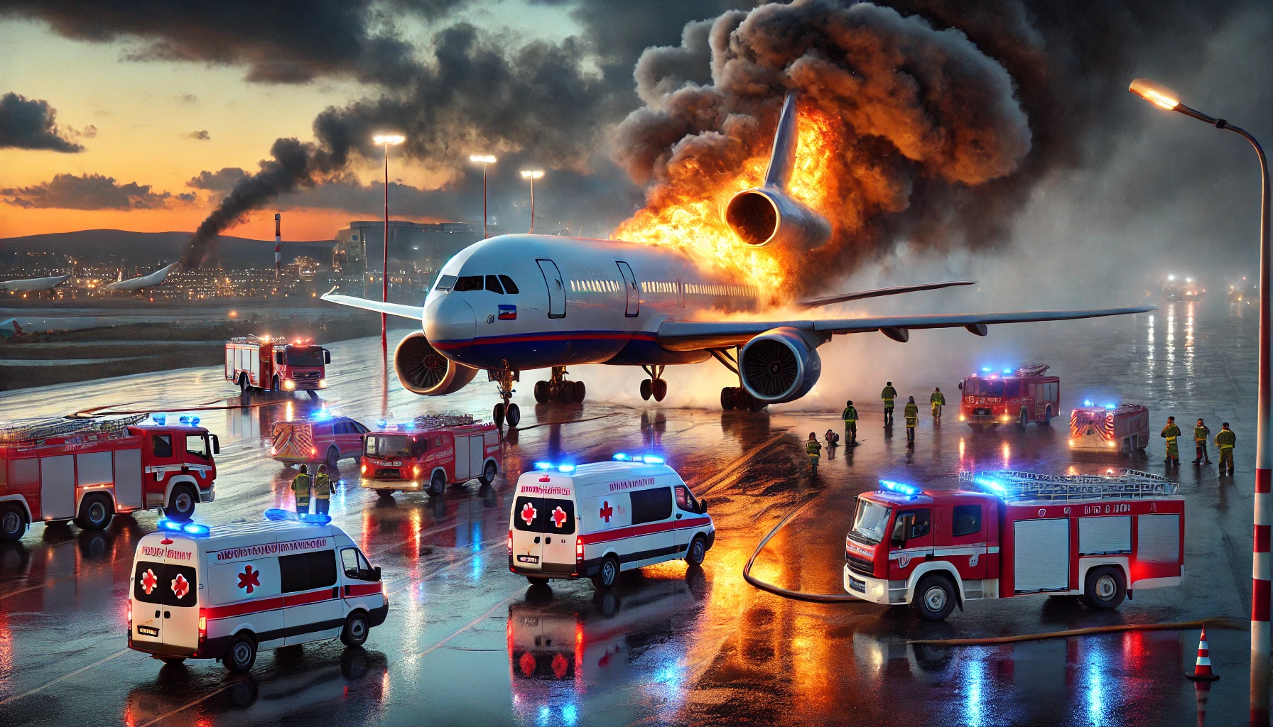 Panico in volo: motore di un aereo russo in fiamme durante l’atterraggio in Turchia 